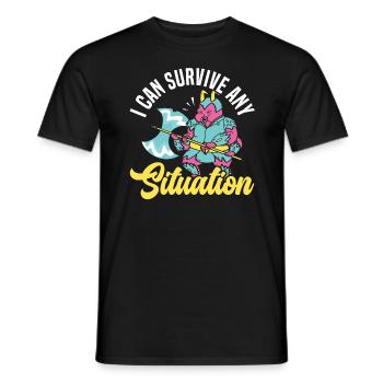 Je peux survivre à n’importe quelle situation d’ours d’eau tardigrade - T-shirt homme - noir - Devant - AI Model Male 178 light (178cm)