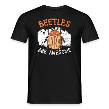 Beetles Are Awesome Insect Entomology Bug Hunter - Men's T-Shirt - black - Front - AI Model Male 178 light (178cm)