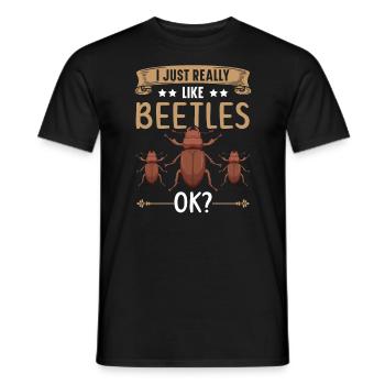 J’aime vraiment les coléoptères ok Entomologie des insectes - T-shirt homme - noir - Devant - AI Model Male 178 light (178cm)