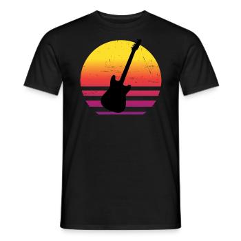 Guitar Ladies Acoustic Guitar - Men's T-Shirt - black - Front - AI Model Male 178 light (178cm)