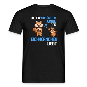 Junge Wald Tier Jungen Geschenk Eichhörnchen - Männer T-Shirt - Schwarz - Vorne - AI Model Male 178 light (178cm)