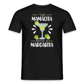 Cette mamacita a besoin d’un cocktail alcoolisé Margarita - T-shirt homme - noir - Devant - AI Model Male 178 light (178cm)