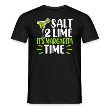 Salt And Lime It's Margarita Time Alcohol Cocktail - Men's T-Shirt - black - Front - AI Model Male 178 light (178cm)