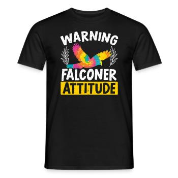 Falconry Bird Ornithology Falcon Falconer Attitude - Men's T-Shirt - black - Front - AI Model Male 178 light (178cm)