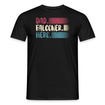 Dad Falconer Hero Bird Lover Ornithology Falcon - Men's T-Shirt - black - Front - AI Model Male 178 light (178cm)
