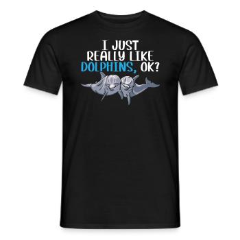 Dolphin Lover Marine Biology Animal sous-marin - T-shirt homme - noir - Devant - AI Model Male 178 light (178cm)