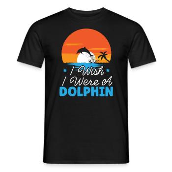 Ich wünschte, ich wäre ein Delfin Meeresbiologie unter Wasser - Männer T-Shirt - Schwarz - Vorne - AI Model Male 178 light (178cm)