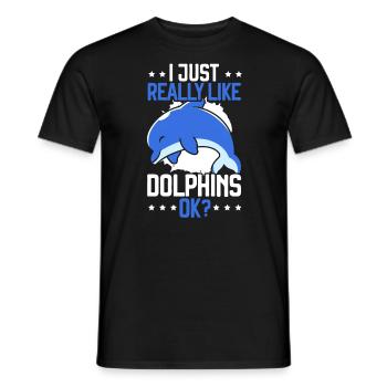 Dolphin Lover Marine Biology Animal sous-marin - T-shirt homme - noir - Devant - AI Model Male 178 light (178cm)