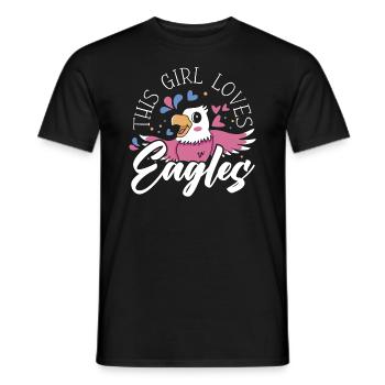 Dieses Mädchen liebt Adler Tier Ornithologie Adler - Männer T-Shirt - Schwarz - Vorne - AI Model Male 178 light (178cm)