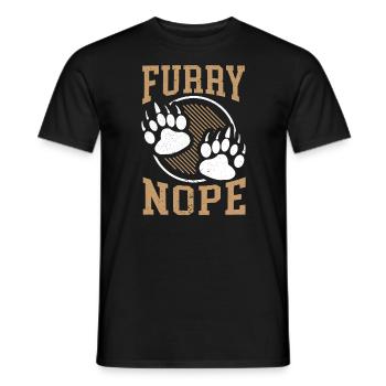 Furry Nope Bear Lover Wildlife Animal Bear - Men's T-Shirt - black - Front - AI Model Male 178 light (178cm)