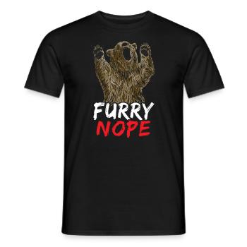 Furry Nope Bear Lover Wildlife Animal Bear - Men's T-Shirt - black - Front - AI Model Male 178 light (178cm)