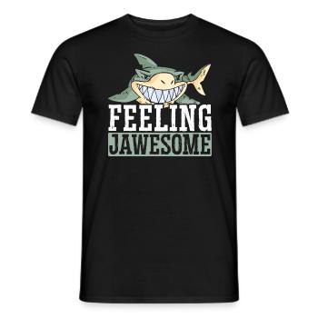 Feeling Jawesome Shark Lover Marine Biologist - Men's T-Shirt - black - Front - AI Model Male 178 light (178cm)