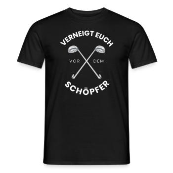 Verneigt Euch vor dem Schöpfer Fun - Männer T-Shirt - Schwarz - Vorne - AI Model Male 178 light (178cm)