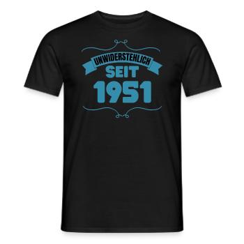 72. Geburtstag Geschenk Unwiderstehlich seit 1951 - Männer T-Shirt - Schwarz - Vorne - AI Model Male 178 light (178cm)