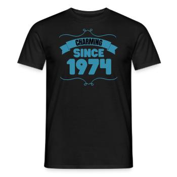 49th Birthday Party Gift Charming since 1974 - Men's T-Shirt - black - Front - AI Model Male 178 light (178cm)