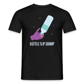 Bottle Flip Champ Flasche - Men's T-Shirt - black - Front - AI Model Male 178 light (178cm)
