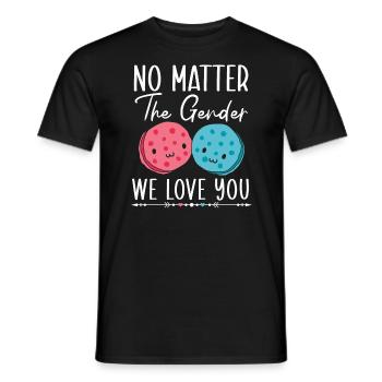 Unabhängig vom Geschlecht Wir lieben dich Geschlecht Enthüllung - Männer T-Shirt - Schwarz - Vorne - AI Model Male 178 light (178cm)