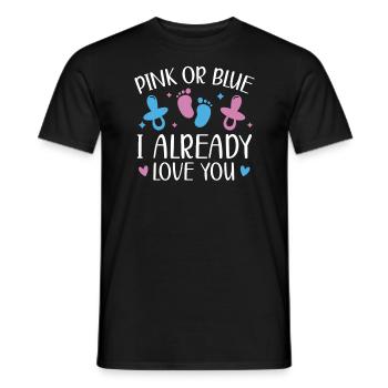 Rosa Oder Blau Ich liebe dich Schon Geschlecht Enthüllung - Männer T-Shirt - Schwarz - Vorne - AI Model Male 178 light (178cm)