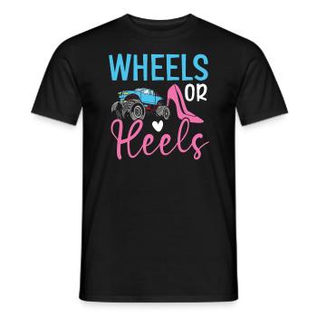Räder oder Fersen Baby Ankündigung Geschlecht Enthüllung - Männer T-Shirt - Schwarz - Vorne - AI Model Male 178 light (178cm)