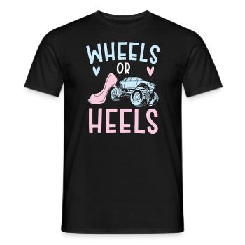 Räder oder Fersen Baby Ankündigung Geschlecht Enthüllung - Männer T-Shirt - Schwarz - Vorne - AI Model Male 178 light (178cm)