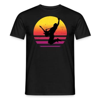 Guitare électrique pour hommes Guitare acoustique - T-shirt homme - noir - Devant - AI Model Male 178 light (178cm)