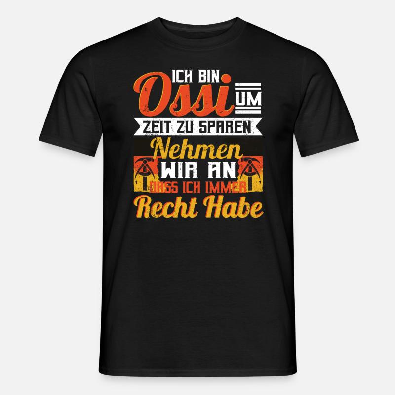 Ostdeutscher Ossi Ostdeutscher - Männer T-Shirt - Schwarz