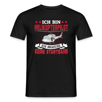 Hubschrauber Helikopter brauche keine Startbahn - Männer T-Shirt - Schwarz - Vorne - AI Model Male 178 light (178cm)