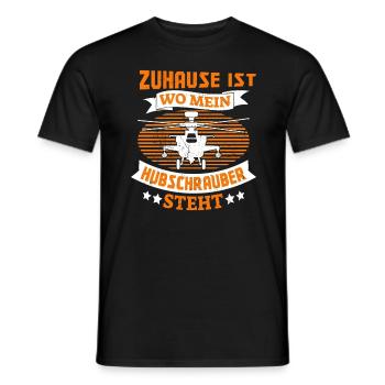 Hubschrauber Zuhause ist wo mein Helikopter steht - Männer T-Shirt - Schwarz - Vorne - AI Model Male 178 light (178cm)