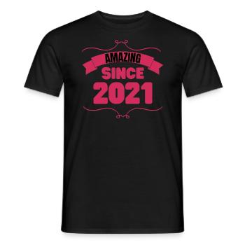 2. Geburtstag Geschenk Unglaublich seit 2021 - Männer T-Shirt - Schwarz - Vorne - AI Model Male 178 light (178cm)