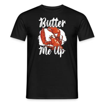 Butter Me Up Crawfish Eater Seafood Lobster Lover - Men's T-Shirt - black - Front - AI Model Male 178 light (178cm)