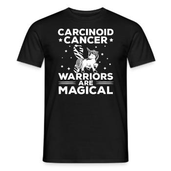 Carcinoid Cancer Warriors Are Magical Unicorn - Men's T-Shirt - black - Front - AI Model Male 178 light (178cm)