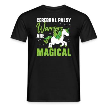 Les guerriers de la paralysie cérébrale sont des amoureux magiques de la licorne - T-shirt homme - noir - Devant - AI Model Male 178 light (178cm)
