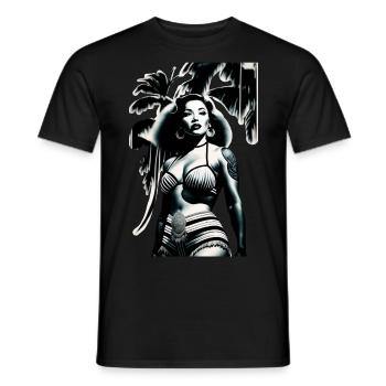 Hula Babe Black&White in retro design - Men's T-Shirt - black - Front - AI Model Male 178 light (178cm)