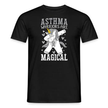 Asthma-Krieger sind magische atmende Einhörner - Männer T-Shirt - Schwarz - Vorne - AI Model Male 178 light (178cm)