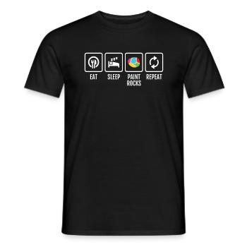 Eat Sleep Paint Rocks Repeat - Men's T-Shirt - black - Front - AI Model Male 178 light (178cm)