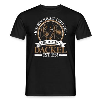Mein Dackel Ist Perfekt Rauhaardackel - Männer T-Shirt - Schwarz - Vorne - AI Model Male 178 light (178cm)
