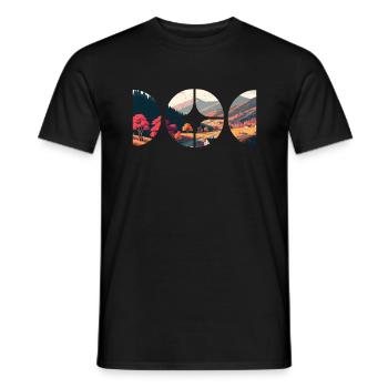 Cercle de montagne Géométrie Forme Nature Extérieur - T-shirt homme - noir - Devant - AI Model Male 178 light (178cm)