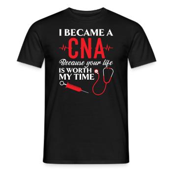 Zertifizierte Pflegehelferin CNA - Männer T-Shirt - Schwarz - Vorne - AI Model Male 178 light (178cm)
