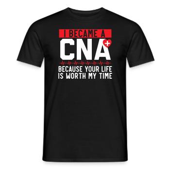 Zertifizierte Pflegehelferin CNA - Männer T-Shirt - Schwarz - Vorne - AI Model Male 178 light (178cm)