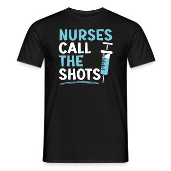 Nurses Call The Shots Nursing Assistant CNA - Men's T-Shirt - black - Front - AI Model Male 178 light (178cm)