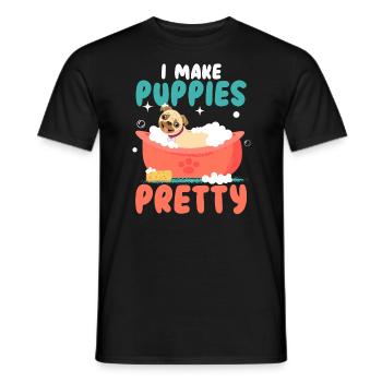 Je fais des chiots de jolis toiletteurs pour chiens toiletteurs pour chiens - T-shirt homme - noir - Devant - AI Model Male 178 light (178cm)