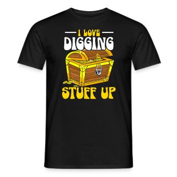 I Love Digging Stuff Up Treasure Hunting - Men's T-Shirt - black - Front - AI Model Male 178 light (178cm)
