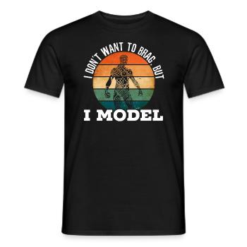 Ich will nicht prahlen, aber ich modelliere Robotik-KI - Männer T-Shirt - Schwarz - Vorne - AI Model Male 178 light (178cm)
