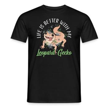 Reptilienleopard Gecko Liebhaber Eidechse Herpetologie - Männer T-Shirt - Schwarz - Vorne - AI Model Male 178 light (178cm)