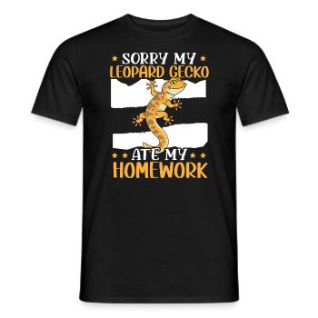 Désolé mon gecko léopard a mangé mes devoirs reptile - T-shirt homme - noir - Devant - AI Model Male 178 light (178cm)