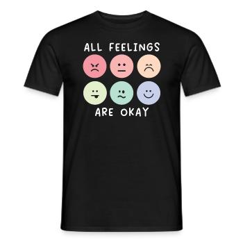 Tous les sentiments vont bien Sensibilisation à la santé mentale - T-shirt homme - noir - Devant - AI Model Male 178 light (178cm)