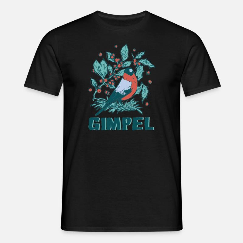 Gimpel Vogel Dompfaff Blutfink - Männer T-Shirt - Schwarz
