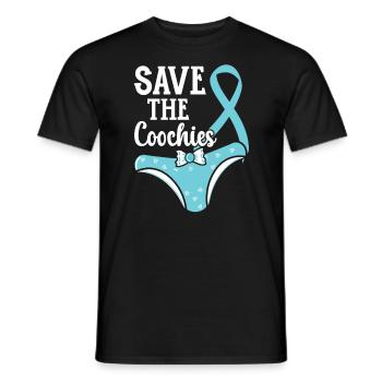 Save The Coochies Cervical Cancer Awareness Month - Men's T-Shirt - black - Front - AI Model Male 178 light (178cm)