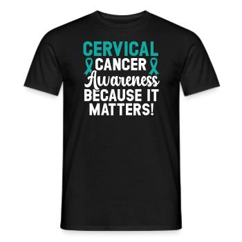 Cervical Cancer Awareness Because It Matters - Men's T-Shirt - black - Front - AI Model Male 178 light (178cm)