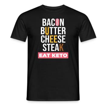 Eat Keto Healthy Food - Men's T-Shirt - black - Front - AI Model Male 178 light (178cm)
